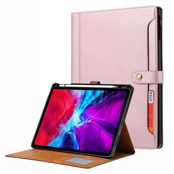 Stand Lommebok-design Beskyttende deksel for nettbrett i skinn med pennespor for iPad Pro 12,9-tommers (2021)