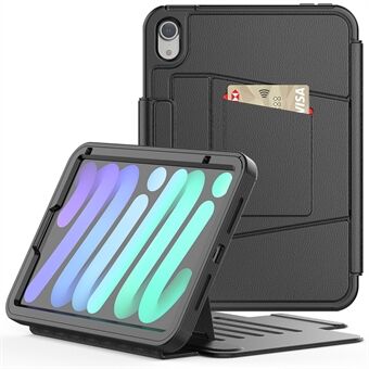 PU Leather Smart Auto Wake / Sleep Cover Card Slot Kickstand nettbrettetui med penneholder for iPad mini (2021)