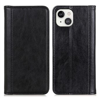 Litchi Texture Split Leather Magnet Absorption Wallet Stand Deksel for iPhone 13 6,1-tommers