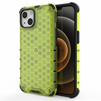 Honeycomb-mønster telefonskall TPU + PC Hybrid-deksel for iPhone 13 6,1 tommer