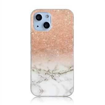 Marble Texture Frosted IMD Series Anti- Scratch Slim TPU Bakdeksel for iPhone 13 6,1 tommer