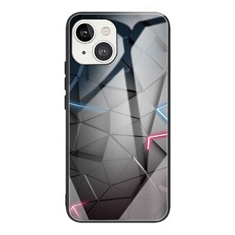 Mønstertrykkglass + TPU Combo Hybrid Phone Bakdeksel for iPhone 13 6,1 tommer