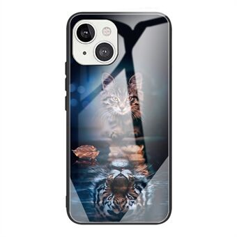 Mønsterutskrift Herdet glass + TPU Hybrid-deksel Beskyttende telefondeksel for iPhone 13 6,1 tommer