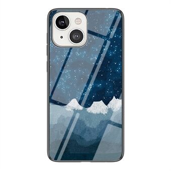 3D Starry tekstur Herdet glass glatt Scratch- Sikkert beskyttende bakdeksel for iPhone 13 6,1 tommer