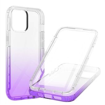 Støtdempende TPU + PC Transparent Gradient Hybrid-deksel med innebygd PET-skjermbeskytter for iPhone 13 6,1 tommer