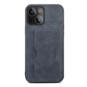 Kickstand-kortholder Slim PU-skinn + TPU-støtfanger + PC-ryggbeskyttelsesveske for iPhone 13 6,1 tommer