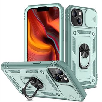 Anti-drop støtsikkert kamera skyvedesign 3-i-1 TPU + PC + telefondeksel i metall for iPhone 13 6,1 tommer