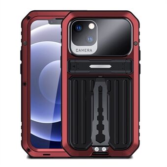 Antifall TPU + metallhybriddeksel Kickstand-skall med herdet glassfilm og stropp for iPhone 13 6,1 tommer