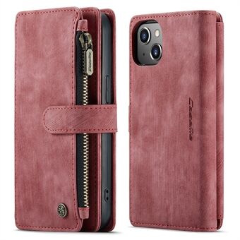 CASEME C30-serien Støtsikkert Stand Design Glidelåslomme Støtsikkert PU-skinn TPU lommebokdeksel Flip-etui Telefondeksel for iPhone 13 6,1 tommer