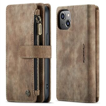 CASEME C30-serien Støtsikkert Stand Design Glidelåslomme Støtsikker PU-skinn TPU lommebokdeksel Flip-etui Telefondeksel for iPhone 13 6,1 tommer