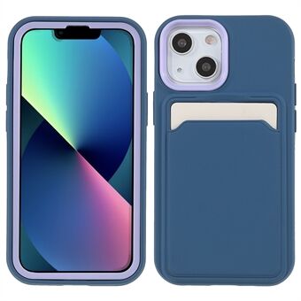 Gummibelagt overflate-PC + TPU Hybrid-deksler Kortspordesign Anti-dråpebeskyttelsesdeksel for iPhone 13 6,1 tommer