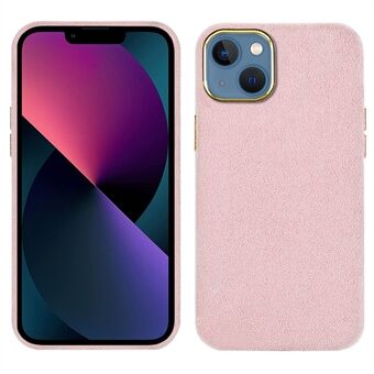 Slank design flokkende PU-skinnbelagt PET + metallhybriddeksel Mobiltelefon beskyttelsesdeksel for iPhone 13 6,1 tommer