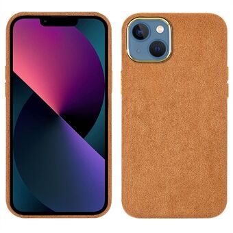 Slank design flokkende PU-skinnbelagt PET + metallhybriddeksel Mobiltelefon beskyttelsesdeksel for iPhone 13 6,1 tommer