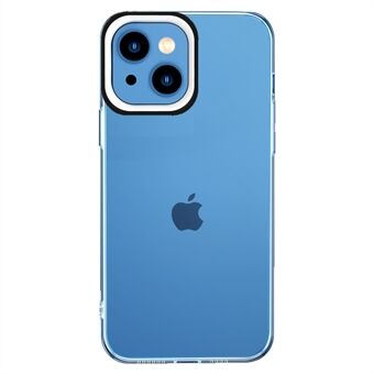 For iPhone 13 6,1 tommer Tofarget Hybrid Impact Myk TPU Hard PC Klart deksel Anti-skli Støtsikkert ekstra bakre hevet leppedeksel