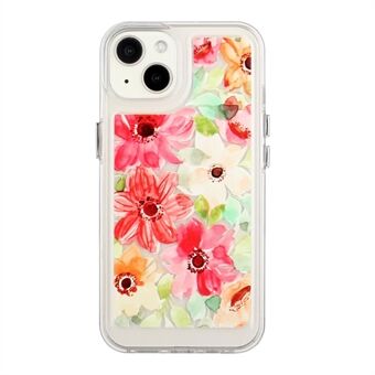 Flower Series for iPhone 13 6.1 inch Flower Pattern Printed 2mm Thickened Anti-drop Acrylic Back+Soft TPU Frame Phone Case Cover