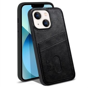 KSQ 003 Series for iPhone 13 6.1 inch Card Slots Function Wear-resistant Case PU Leather Coated PC+TPU Hybrid Mobile Phone Shell