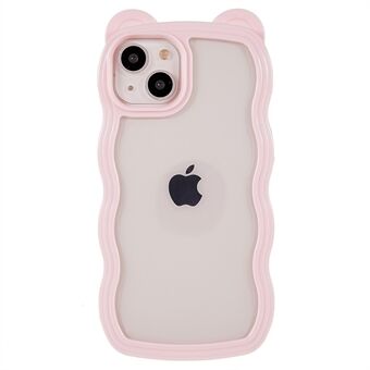 Bear Ear Decor-telefondeksel for iPhone 13 6,1 tommer, avtakbart 2-i-1 PC+TPU-mobildeksel