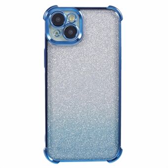 For iPhone 13 Elektroplatering Telefonveske Glitterpulver Gradientfarge TPU-telefonomslag