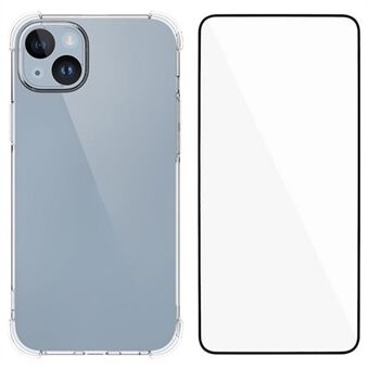 WANLONFENG WL-serien for iPhone 13 TPU-deksel 2,0mm telefondeksel med herdet glassfilm