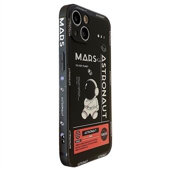 For iPhone 13 6,1 tommer Mars Astronaut Pattern Myk TPU-telefonveske Beskyttelsesdeksel med nøyaktig utskjæring