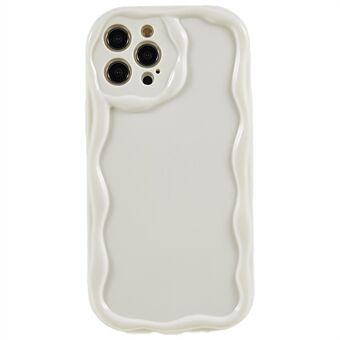 For iPhone 13 6,1 tommer Wave Design Myk TPU mobilveske Anti-dråpe beskyttelsesdeksel - Hvit