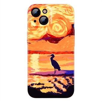 For iPhone 13 Sunset Pattern Printing Telefonveske Anti- Scratch PC-telefondeksel