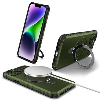 Kompatibel med MagSafe Charger Phone Cover for iPhone 13 6,1 tommer TPU+PC Matt Kickstand-deksel