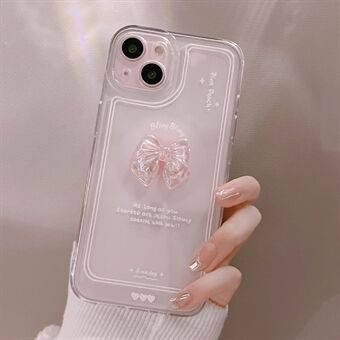 Crystal Bowknot Decor-telefondeksel for iPhone 13, anti- Scratch TPU klart telefondeksel