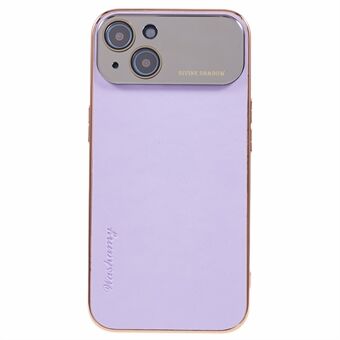 For iPhone 13 Støtsikkert telefondeksel PU skinnbelagt TPU+PC galvaniseringsdeksel