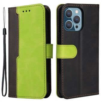 Business Style Drop-resistant Dual-color skjøtedesign telefondeksel for iPhone 13 Pro - Green