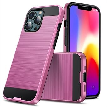 Myk TPU Hard PC børstet anti-fingeravtrykk beskyttende telefondeksel for hele kroppen for iPhone 13 Pro - Rose