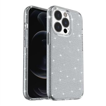 Krystallklar Bling Glitrende Glitter Shiny Myk TPU + Hard PC Slim Fit Bakdeksel for iPhone 13 Pro - Transparent Black