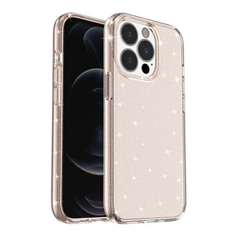 Krystallklar Bling Glitrende Glitter Shiny Myk TPU + Hard PC Slim Fit Bakdeksel for iPhone 13 Pro - Gold