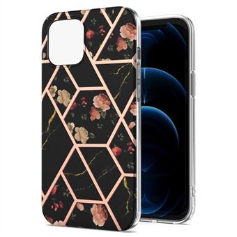 Smooth Marble Pattern Series IMD støtsikker fleksibelt slankt galvanisk TPU-deksel for iPhone 13 Pro 6,1 tommer