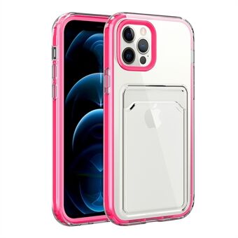 TPU + PC Clear Lett Støtsikker Anti-Drop Bumper Protective Case med kortholder for iPhone 13 Pro 6,1 tommer