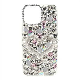 Love Fashion Stickende diamantperler Dekor Lett Slitesterk TPU-telefondeksel for iPhone 13 Pro 6,1 tommer