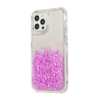 Glitrende pulver støtsikker lett hard PC + TPU telefondeksel for iPhone 13 Pro 6,1 tommer