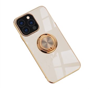 Speiloverflate Kickstand Design Elektroplating Frame TPU-telefonskal for iPhone 13 Pro 6.1 tommer.