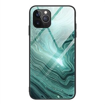 Marmormønster utskriftsglass + TPU beskyttende telefonskall hybriddeksel for iPhone 13 Pro 6,1 tommer