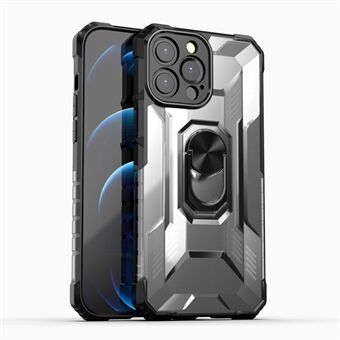 RUGGED SHIELD PC + TPU Hybrid-deksel for iPhone 13 Pro 6,1 tommers telefonbeskyttelsesdeksel med Ring