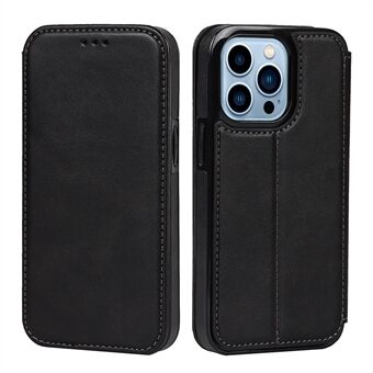 Jazz Series PU Leather + TPU magnetisk autoabsorbert Stand telefondekselveske med kortholder for iPhone 13 Pro - Black