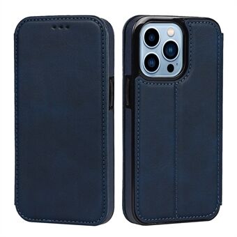 Jazz Series PU Leather + TPU magnetisk autoabsorbert Stand telefondekselveske med kortholder for iPhone 13 Pro - Blue