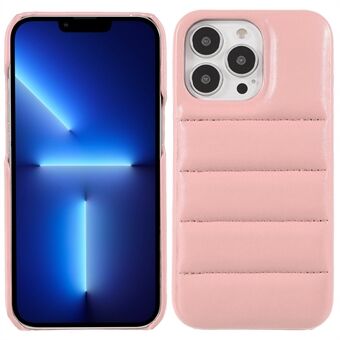 Down Coat Series Anti-fall PU skinnbelagt PC Mobiltelefon Bakveske Beskyttende deksel for iPhone 13 Pro 6,1 tommer