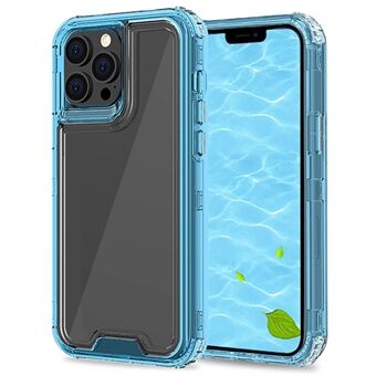 Krystallklar 2-i-1 Heavy Duty Fleksibel TPU + Hard PC-ramme Støtsikkert beskyttelsesdeksel for iPhone 13 Pro 6,1 tommer