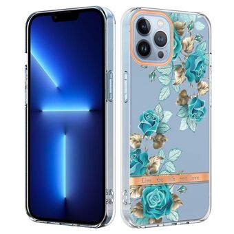 LB5-serien Blomstermønster galvanisering IMD IML Shockrpoof TPU telefondeksel Shell for iPhone 13 Pro 6,1 tommer