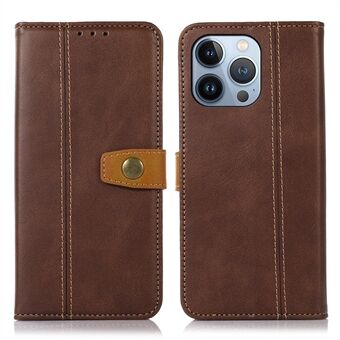 For iPhone 13 Pro 6.1 inch Wallet Function All-around Protection Case Magnetic Closure Textured Leather Mobile Phone Cover with Stand