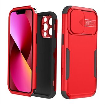 For iPhone 13 Pro 6,1-tommers Commuter Series-bakdeksel med skyvekameradeksel Hard PC Myk TPU-telefonbeskytter