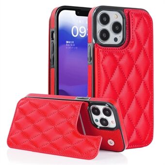 For iPhone 13 Pro smarttelefonveske Kickstand PU-skinn+TPU-kortholder Telefondeksel