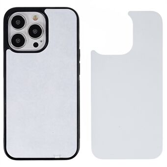 For iPhone 13 Pro 6,1 tommer Anti- Scratch TPU+PC-telefonveske Shell med aluminiumsplate som støtter varmeoverføringsutskrift