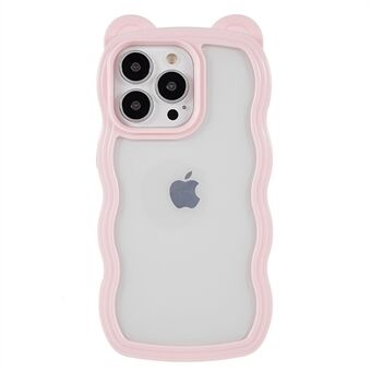 For iPhone 13 Pro 6,1 tommer avtakbar 2-i-1 telefonveske Bear Ear Decor PC+TPU Fargeramme Mobiltelefondeksel